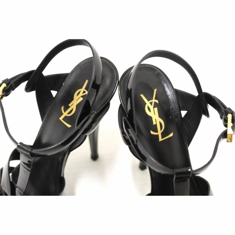 Yves Saint Laurent Glossy Black Platform Heels - Picture 12 of 13